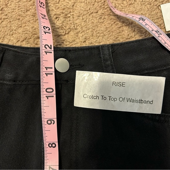 Evis Jeans | Fleece Lined High Rise Black Straight Leg Jeans Women’s Size Medium - Picture 10 of 12